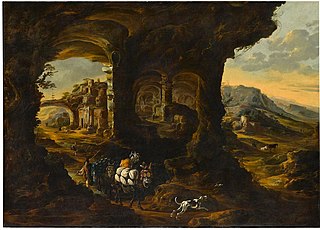 Landscape with Travellers in a Grotto