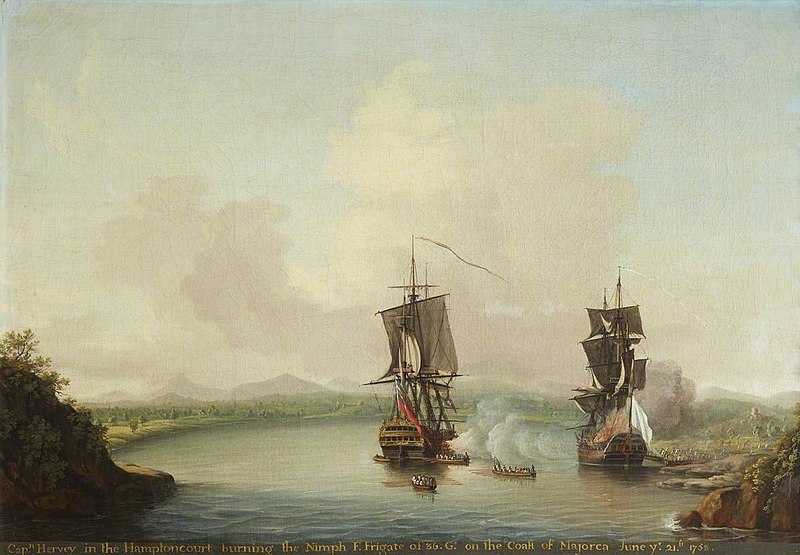 File:Destruction de la frégate française la Nymphe en 1757 en Méditerranée.jpg