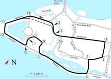 Track map of The Raceway on Belle Isle Detroit Grand Prix on Belle Isle 2015.svg