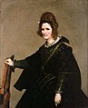 Diego Velázquez: Porträt einer Dame, um 1630. Die spanische Dame trägt um 1630 einen einfachen Kragen, Ärmel und Kleid werden breiter, die Frisur bekommt einige Seitenlocken.