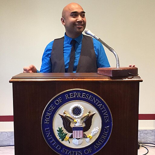 Dr. Kevin Nadal speaking at U.S. Capitol Building