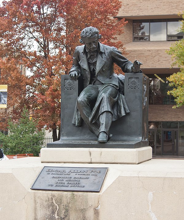 Edgar Allan Poe statue at the University of Baltimore