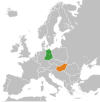 Location map for East Germany and Hungary.
