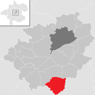 Lage der Gemeinde Eberstalzell im Bezirk Wels-Land (anklickbare Karte)