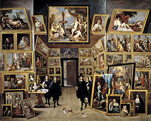 This painting can be seen hanging on the wall of the Archduke's gallery in the 1640s El archiduque Leopoldo Guillermo en su galeria de pinturas en Bruselas (David Teniers II).jpg