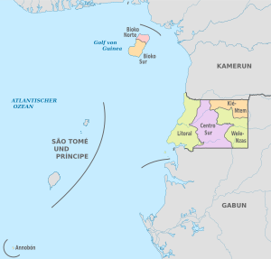 Equatorial Guinea, administrative divisions - de - colored