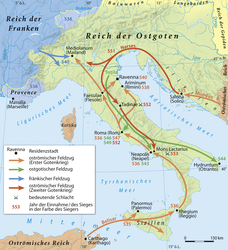 Karte des Ersten und Zweiten Gotenkrieges (von Steerpike)