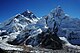 Mount Everest (vänster) från sydväst
