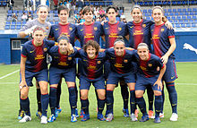 Una formazione del Barcelona Femení artefice del doblete nella stagione 2012-2013