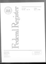 Miniatuur voor Bestand:Federal Register 2003-04-11- Vol 68 Iss 70 (IA sim federal-register-find 2003-04-11 68 70).pdf