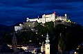 English: Festung Hohensalzburg at dusk Deutsch: Festung Hohensalzburg bei Dämmerung