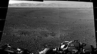 The rim and floor of Gale as viewed by Curiosity (August 9, 2012).