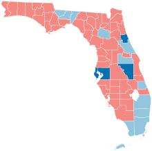 County Flips:
Democratic
Hold
Gain from Republican
Republican
Hold Florida County Flips 2008.svg