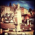 Fuente en Piazza Garibaldi, con el león de San Marco