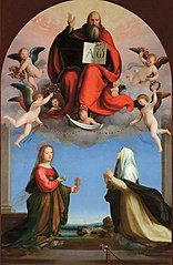 Dio Padre in gloria tra le sante Maria Maddalena e Caterina da Siena