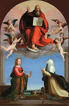 Dio Padre in gloria tra le sante Maria Maddalena e Caterina da Siena