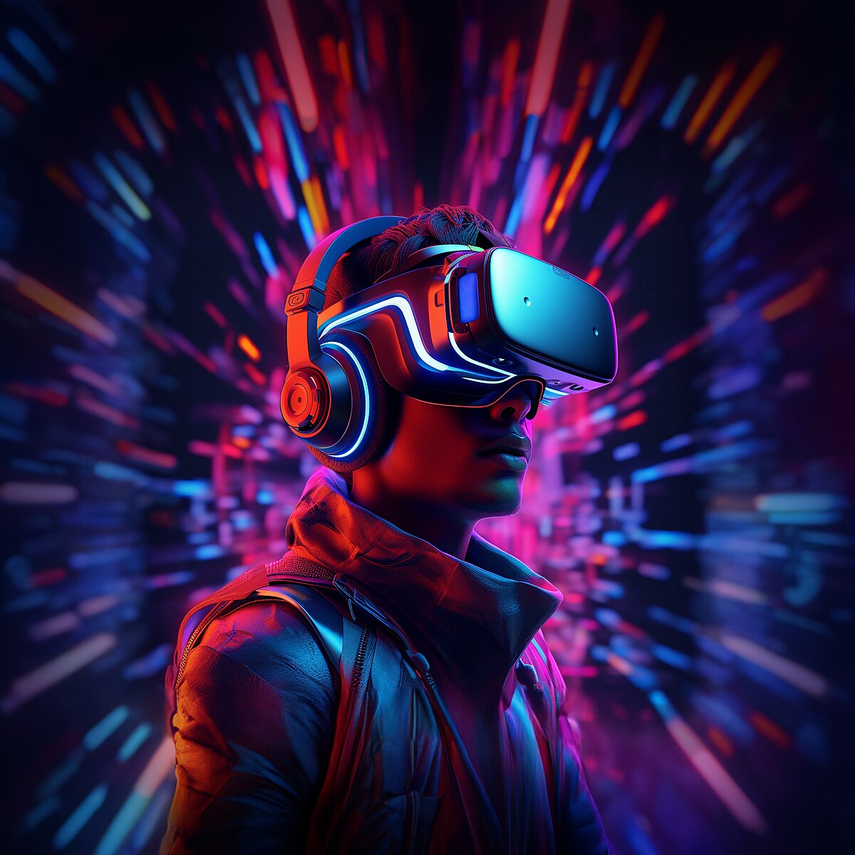 Zero Gravity Augmented Reality Character In Vr Glasses And Controllers  Depicted In 3d Render Background, Reality, Virtual Reality, Virtual World  Background Image And Wallpaper for Free Download