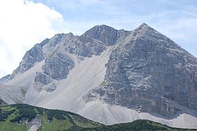 Blick auf die Nordostwand des Gleirschtaler Brandjoch.