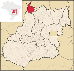 Location of São Miguel do Araguaia in Goiás