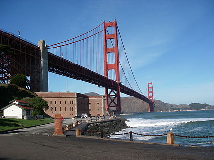Fort Point in front of the Golden Gate Bridge