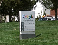 Senyal d'entrada a la seu de Google