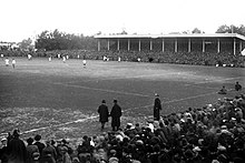 In its beginnings, the Gran Parque Central stadium had wooden grandstands Gran Parque Central 1900.jpg