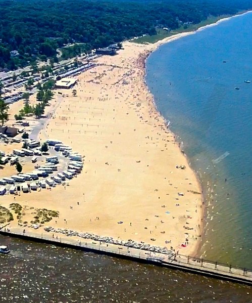 Aerial view of Grand Haven State Park.