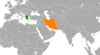 Location map for Greece and Iran.