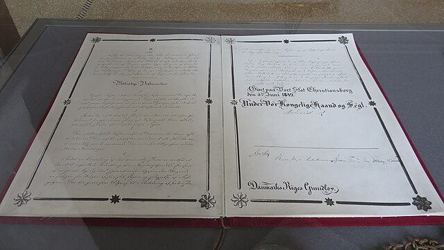 The Constitutional Act of 1849 on display in 2018