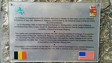Commemorative plaque unveiled in 2006 to record the use of the building during World War II.