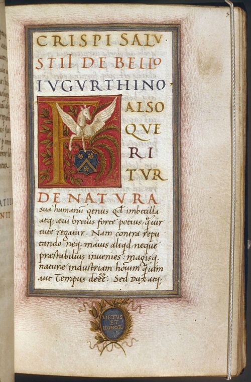 c. 1490 manuscript of De Bello Jugurthino