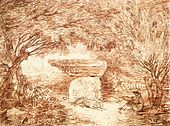 Hubert Robert - Kresba umělce ve zahradách Farnese - WGA19581.jpg