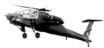 An early Hughes YAH-64 prototype with T-tail