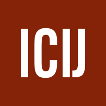 The logo of the International Consortium of Investigative Journalists (ICIJ). Garbely was one of the first journalists from Switzerland to be appointed a member of the group.