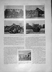 The first Boirault machine in  this post-war L'Illustration in 1919. The bottom photograph is the Frot-Laffly landship.