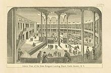 Interior view of the State Emigrant Landing Depot Interior view of the State Emigrant Landing Depot, Castle Garden, N.Y (NYPL b13476047-423062).jpg