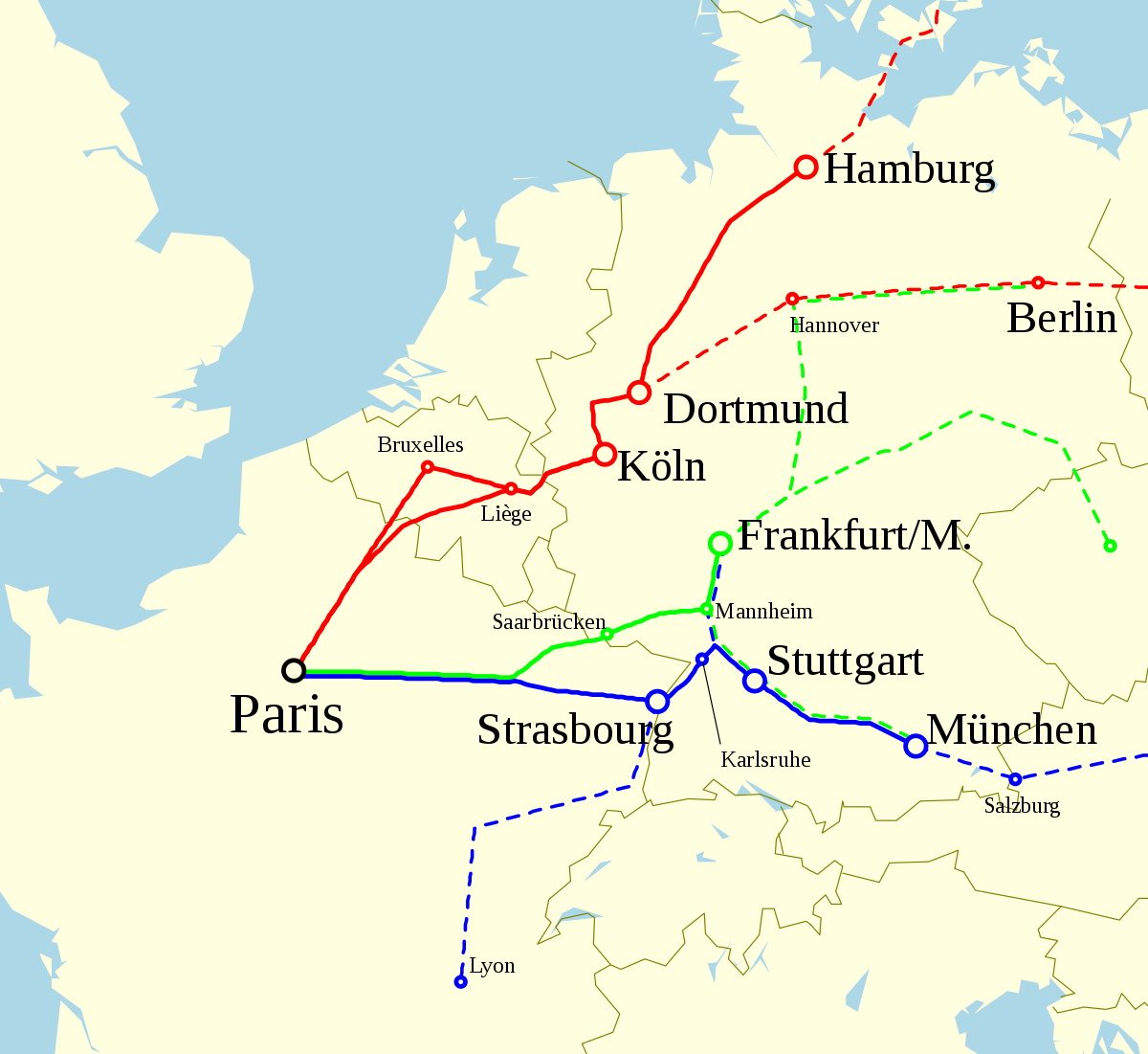 Skinnende praktiseret Udgangspunktet File:International trains between France and Germany.svg - Wikimedia Commons