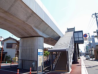 View of the station entrance in 2010.