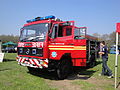 Isle of Wight Fire and Rescue Service vehicle P659 UDL, a Mercedes-Benz fire engine, seen at the Bustival 2011 event, held by bus company Southern Vectis at Havenstreet railway station, Isle of Wight.