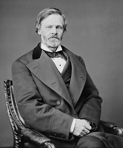 John Sherman, member of the Moderate Republicans who would join the congressional Half-Breeds.