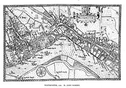 John Norden's map of Westminster, 1593.