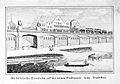 Trankgassentor – Peter Schieffer: Die kölnische Eisenbahn auf der neuen Stadtmauer beim Trankgassentor, Lithographie (vor 1869)