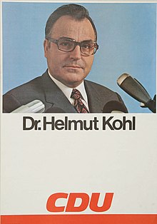 Affiche électorale en faveur de Helmut Kohl, dont le nom est précédé du titre de Dr. (Doktor)