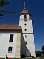 Bergfried der einstigen Burg Burg Altentrüdingen – heute Kirchturm