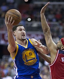 Klay Thompson vs. Jared Dudley (cropped).jpg