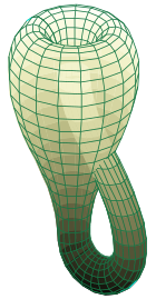 The Klein bottle immersed in three-dimensional space Klein bottle.svg