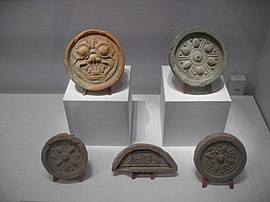 Roof tiles excavated from Goguryeo archaeological sites in the Han River valley, from National Museum of Korea. Korea-Goguryeo-Roof.tiles-01.jpg