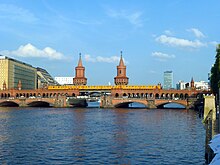 U1 train crossing the Oberbaum Bridge Kreuzberg Oberbaumbrucke-02.jpg