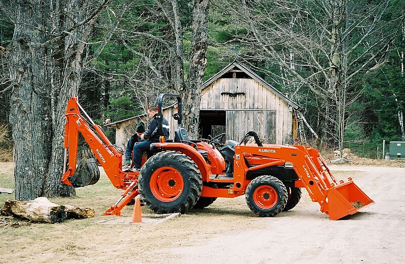 File:Kubota tractor with front loader and backhoe.jpg