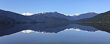 Lake Kaniere is a glacial lake in the West Coast region of New Zealand. Lake Kaniere.jpg